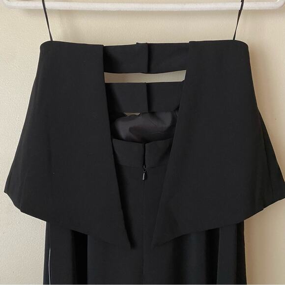 Jay Godfrey | Moore Strapless Ruffle Jumpsuit Wide Leg Cut Out Black Size 2 - Picture 6 of 9